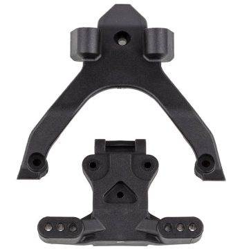 Team Associated RC10B7 FT Top Plate & Ballstud Mount, Carbon (AS92404)