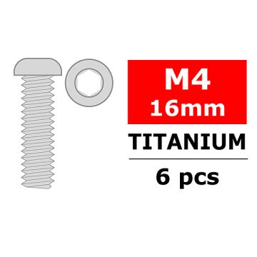 Corally Titanium Screws M4 X 16mm Hex Button Head 6 (C-3023-40-16)