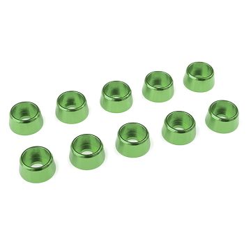 Corally Aluminium Washer For M4 Socket Head Screws Od=10mm Green 10Pcs (C-31281)