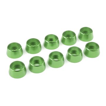 Corally Aluminium Washer For M5 Socket Head Screws Od=12mm Green 10Pcs (C-31291)