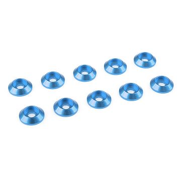 Corally Aluminium Washer For M3 Button Head Screws Od=10mm Blue 10Pcs (C-31304)