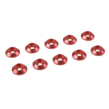 Corally Aluminium Washer For M3 Button Head Screws Od=10mm Red 10Pcs (C-31305)