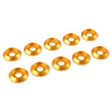 Corally Aluminium Washer For M4 Button Head Screws Od=12mm Gold 10Pcs (C-31320)