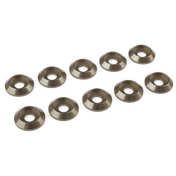 Corally Aluminium Washer For M4 Button Head Screws Od=12mm Gun Metal 10Pcs (C-31323)