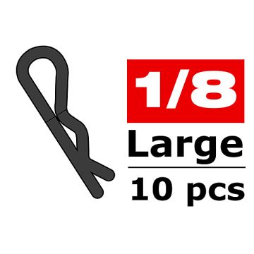 Corally Body Clips 45 Bent Large Black 10 Pcs (C-35122)