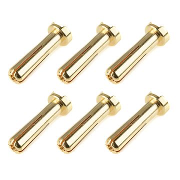 Corally Bullit Connector 4.0mm Male Solid Type Gold Plated Ultra Low Resistance Wire 90Deg 6Pcs (C-50151)