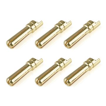 Corally Bullit Connector 4.0mm Male Solid Type Gold Plated Ultra Low Resistance Wire Straight 6Pcs (C-50152)