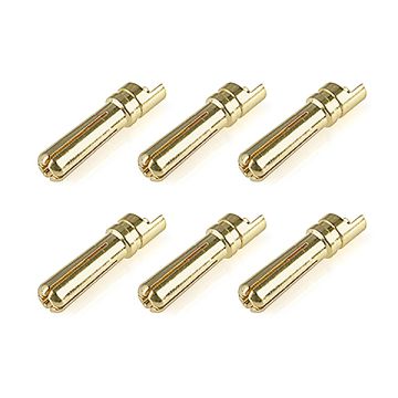 Corally Bullit Connector 5.0mm Male Solid Type Gold Plated Ultra Low Resistance Wire Straight 6Pcs (C-50154)