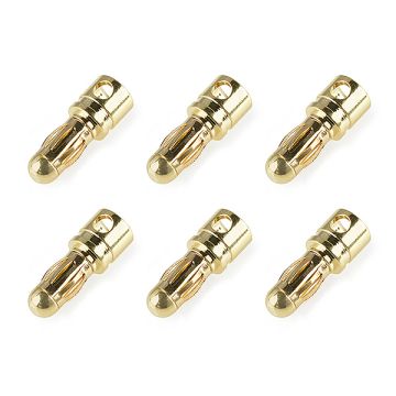 Corally Bullit Connector 3.5mm Male Spring Type Gold Plated Wire Straight 6Pcs (C-50171)