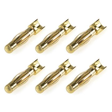 Corally Bullit Connector 4.0mm Male Spring Type Gold Plated Wire Straight 6Pcs (C-50172)