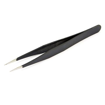 Centro Straight Black Tweezers (C0519S)