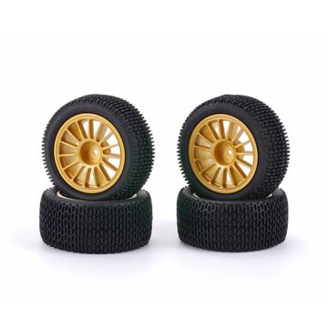 Carisma M48S Dirt Spec Tyres Mounted Gold Multispoke Wheels (CA16602)