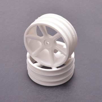 JC 6 Spoke 2.2 4WD Front White Wheel CAT 2K (Pr) (CR890)