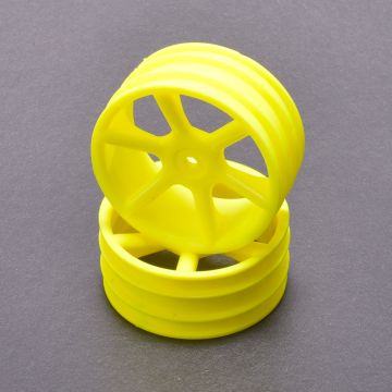 JC 6 Spoke 2.2 4WD Front Yellow Wheel CAT 2K (Pr) (CR892)