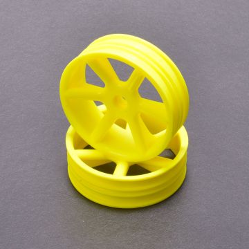 JC 6 Spoke 2.2 2WD Front Yellow Wheel Cougar 2K (Pr) (CR895)