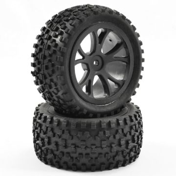 Fastrax 1:10th Mounted Cuboid Buggy Rear Tyres 10-Spoke (FAST0037B)