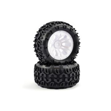 Fastrax 1:10 Klaxon Truck Tyre Mounted On 12-Spoke (12mm Hex) (FAST0068W)