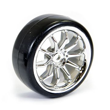 Fastrax 1:10th Street/Drift 10Sp Scale Chrome Wheel & V2 Tyre (FAST0092C)
