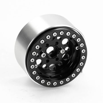 Fastrax Aluminium Beadlock T12 1.9" Wheels - Black (4Pc) (FAST0136BK)