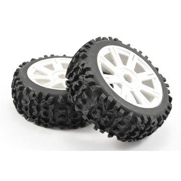 Fastrax 1:8 Maze Block Mounted On 8-Spoke White (Pr) (FAST1005W)