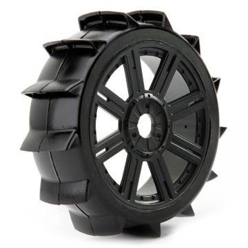 Fastrax 1:8 Paddle Mounted On 8-Spoke Black (Pr) (FAST1025B)