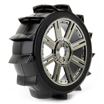 Fastrax 1:8th Paddle Mounted On 8-Spoke Black Chrome (Pr) (FAST1025BC)