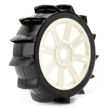 Fastrax 1:8th Paddle Mounted On 8-Spoke White (Pr) (FAST1025W)