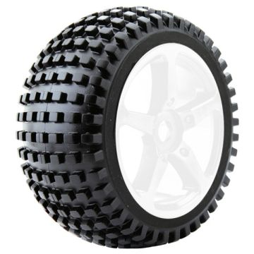 Fastrax 1:8th Truggy Rock Mtd On 5-Spoke White 0 Offset(Pr) (FAST1094W-0)