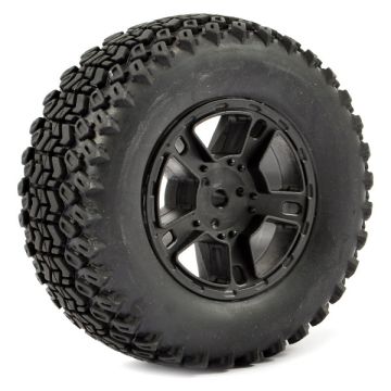 Fastrax 1:10 SC Zigzag Mounted 5-Spoke Black (Slash Rr/Blitz) (FAST1111B)