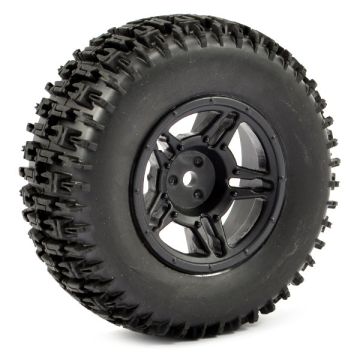 Fastrax 1:10 SC Jigsaw Mounted 5-Spoke Black (Slash Fr) (Pr) (FAST1120B)