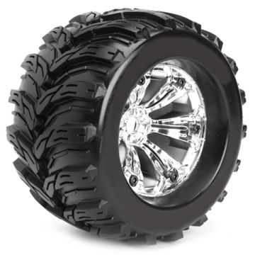 Fastrax 1:8th Mt Arrow Mounted 6-Spoke Chrome 1/2"Offset(Pr) (FAST1175C)