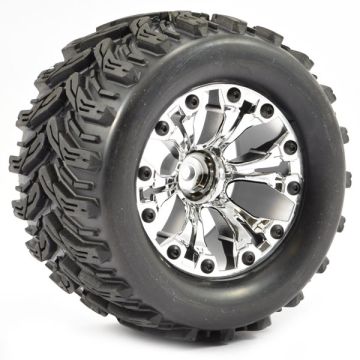 Fastrax 1:10 Mt Arrow Mounted 6-Spoke Chrome 1/2 Offset (Pr) (FAST1232C)