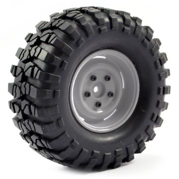 Fastrax 1:10 Crawler Sawblock 1.9 Scale Grey Wheel 108mm Tyre (Pair) (FAST1266G)