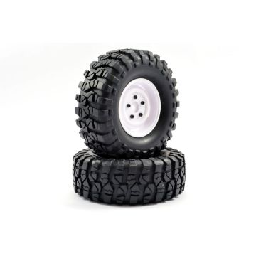 Fastrax 1:10 Crawler Sawblock 1:9 Scale Steel Wheel 108mm White (FAST1266W)