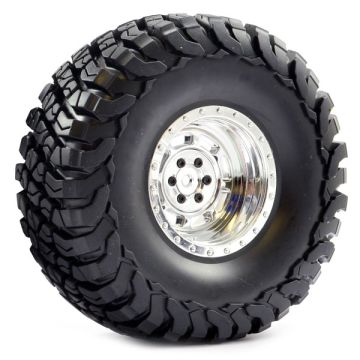 Fastrax 1:10 Crawler Granite 2.2 Scale Wheel 140mm Tyre (Chrome)(2) (FAST1267C)