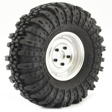 Fastrax 1:10 Crawler Swamper 1.9 Scale Wheel 118mm Tyre (Silver)(2) (FAST1268S)