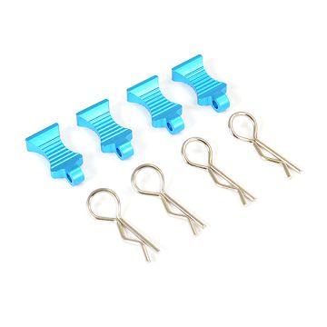 Fastrax Pro Aluminium Easypull Tabs & Bodyclips (4Pc) - Blue (FAST206AB)