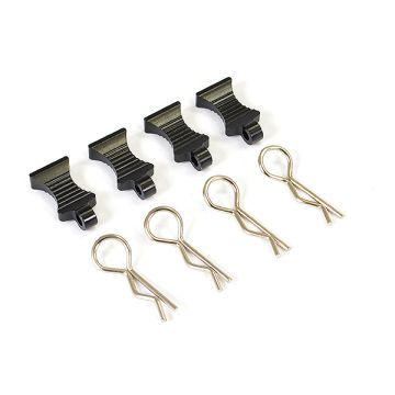 Fastrax Pro Aluminium Easypull Tabs & Bodyclips (4Pc) - Black (FAST206ABK)
