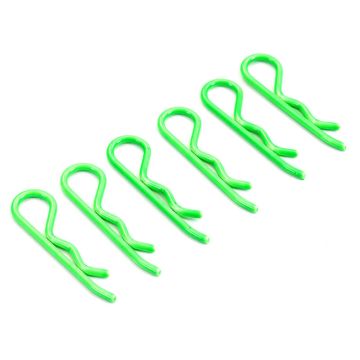 Fastrax 1:8th/1:5th/Transponder Body Clips Fluo Green (6) (FAST210FG)