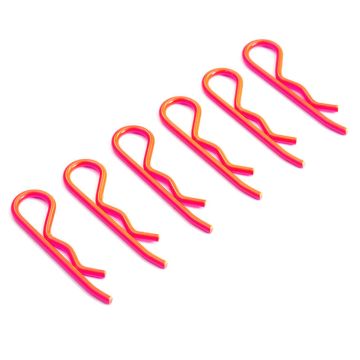 Fastrax 1:8th/1:5th/Transponder Body Clips Fluo Pink (6) (FAST210FP)