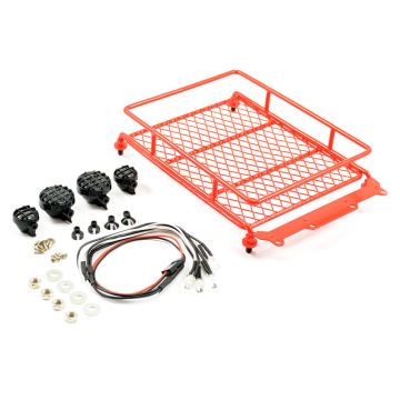 Fastrax Red Aluminium Luggage Rack W/Led Lamps L130mm X W110mm (FAST2301R)