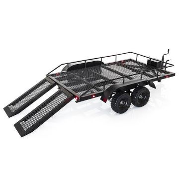 Fastrax Scale Dual Axle Truck Car Trailer W/Ramps & Leds (FAST2372L)