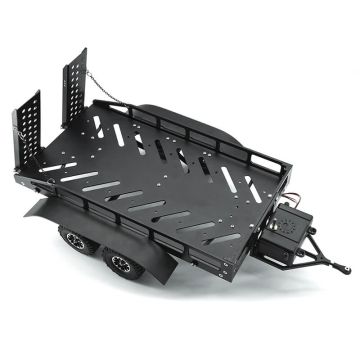 Fastrax Dual-Axle Trailer W/Ramps & Leds (Med 1/12-1/18) - Black (FAST2372MBK)