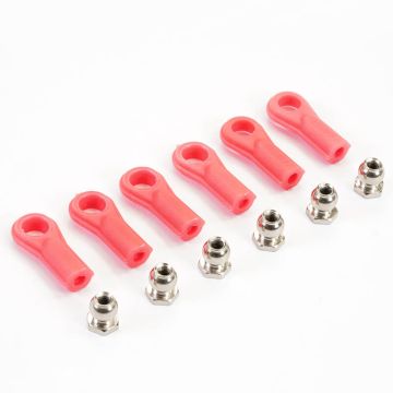 Fastrax Rose Joints (6) Red W/Balls (FAST46R)