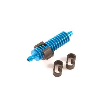 Fastrax 1:8th Exhaust Gas Cooler Blue W/Mounts (FAST897B)