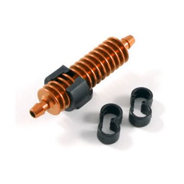 Fastrax 1:8th Exhaust Gas Cooler Burnt Orange W/Mounts (FAST897O)