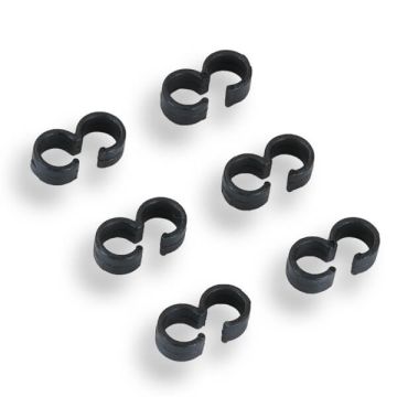 Fastrax Black Fuel Tube Clips (6) (FAST89BK)