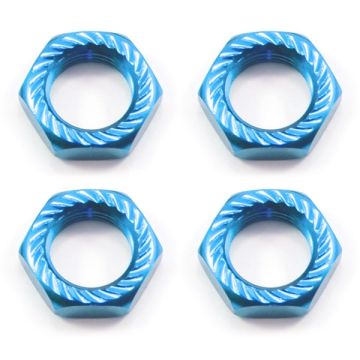 SC Models 17mm X 1.0 Blue Serrated Wheel Nuts (4Pcs) (SCKRNL170D)