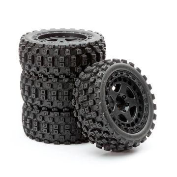 Fastrax Arrma Grom Wheel/Tyre 1/18 Set (4Pc) (FTAR070BK)