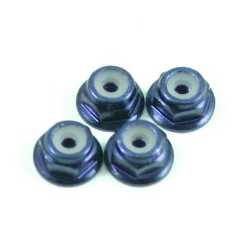 Fastrax M2 Blue Flanged Locknuts 4Pcs (FTM2BF)